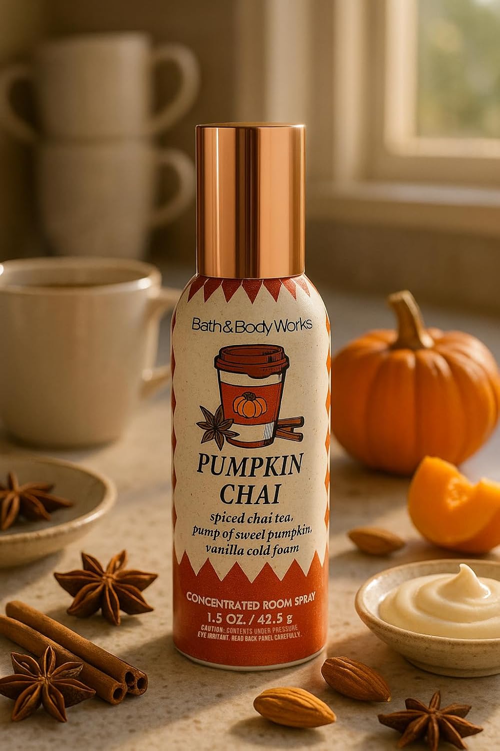 Bath & Body Works Pumpkin Chai Concentrated Room Spray 1.5 oz 42.5 g – Fall Home Fragrance with Spiced Pumpkin, Creamy Vanilla, and Warm Chai - Image 2