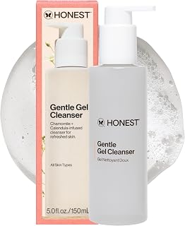 Honest Beauty Gentle Gel Daily Face Cleanser - Vegan, Hydrating for Sensitive Skin, Chamomile & Calendula, 5 fl oz