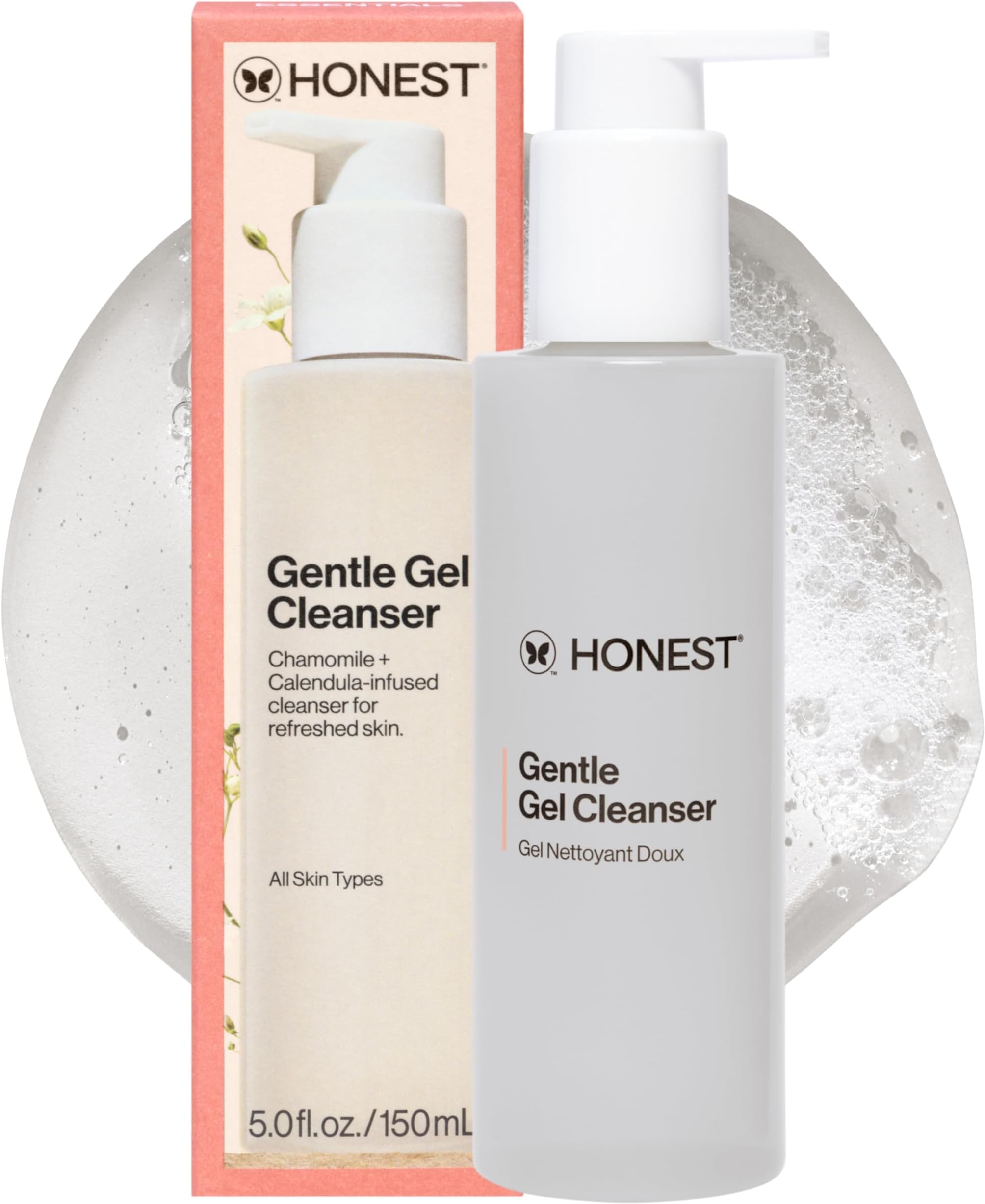Honest Beauty Gentle Gel Daily Face Cleanser, Calms, Refreshes, Hydrates, Vegan Safe for Sensitive Skin, 5 fl oz