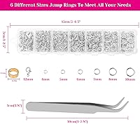 Vista 3 de Cridoz Jewelry Repair Kit with 1520 Silver Jump Rings and 3Pcs Pliers for Earrings, Necklaces, Rings, Bracelets
