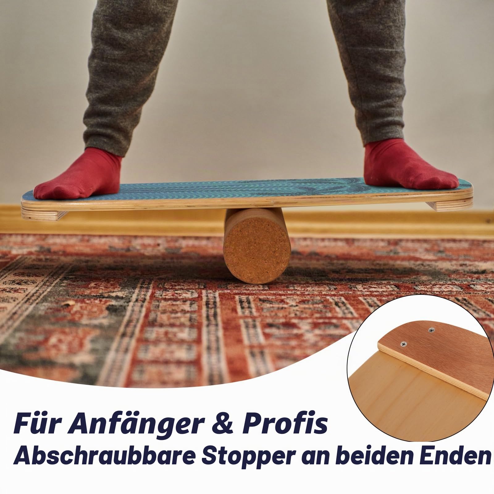 Leogreen Balance Board Holz mit Rocker Skateboard für den Innenbereich