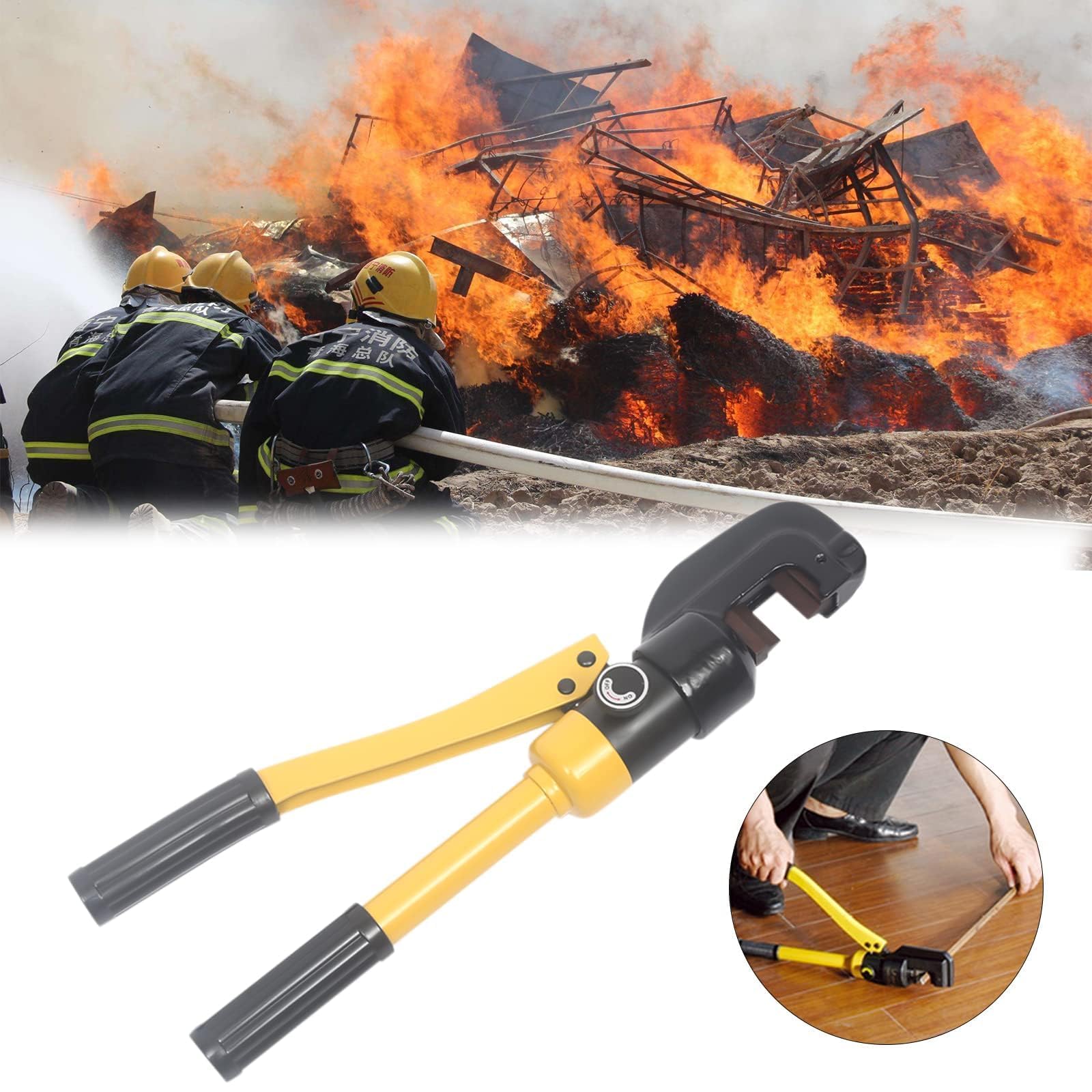Ręczny hydrauliczny nóż do prętów zbrojeniowych, 13-tonowy, do prętów 4-22 mm, żółty