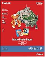 Canon Papel fotográfico Plus 7981A004, fosco, 21,5 x 27,9 cm (pacote com 50 folhas)