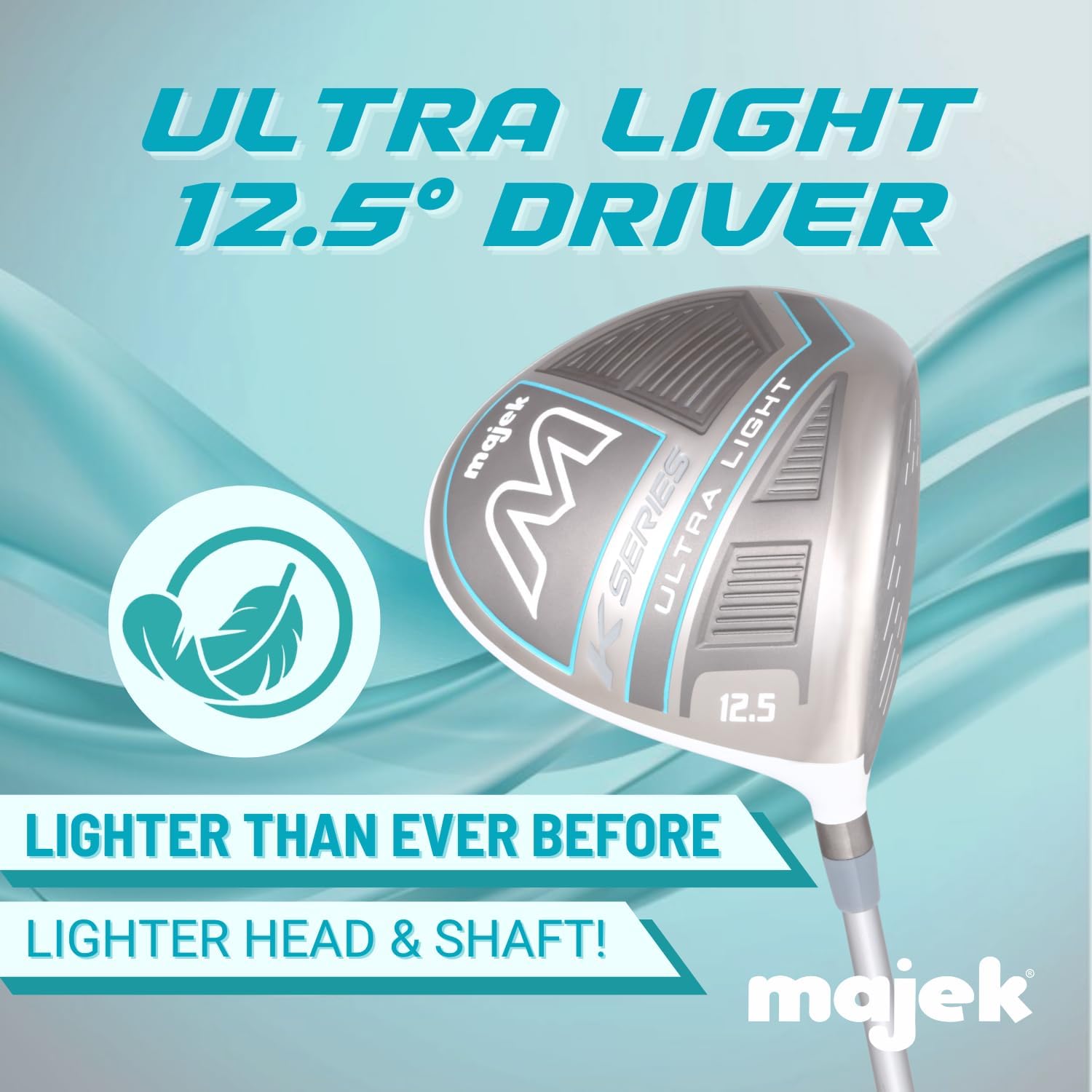 Petite Majek K Series Golf Ultra Light Senior Lady Flex 460cc Womens #1 Titanium Face Driver 12.5 Degrees Ladies Shorter Short Length Club