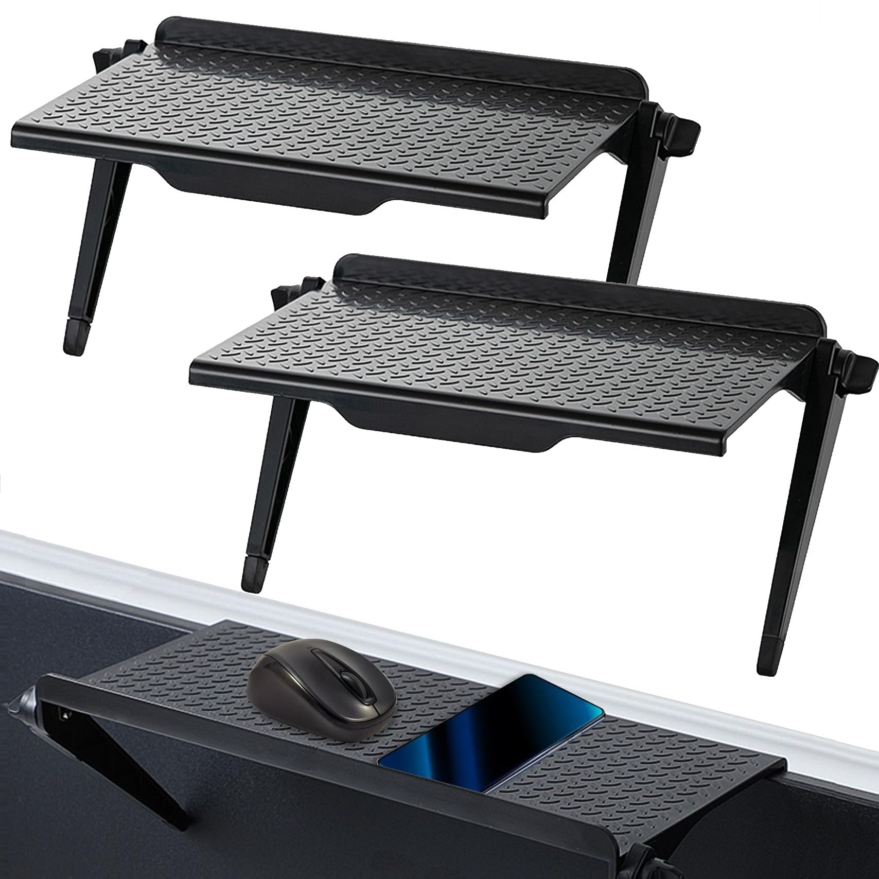 2 TV Top Shelf Monitor Shelf Screen Top Shelf Adjustable Computer Top Shelf Black Monitore Stand for Streaming Devices, Router, Media Boxes-picture-15