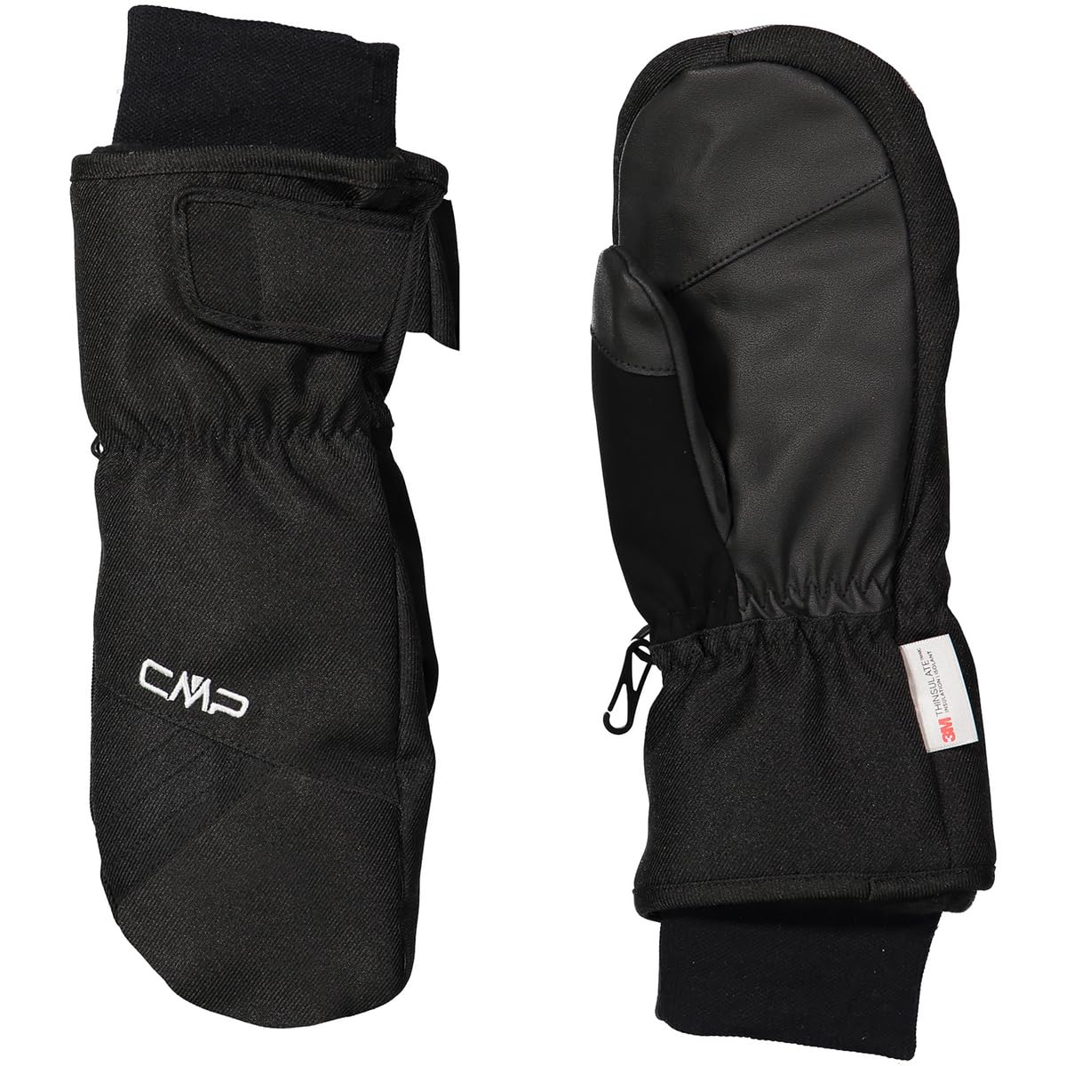 CMP - Woman Twill Ski Mitten, Black, 8