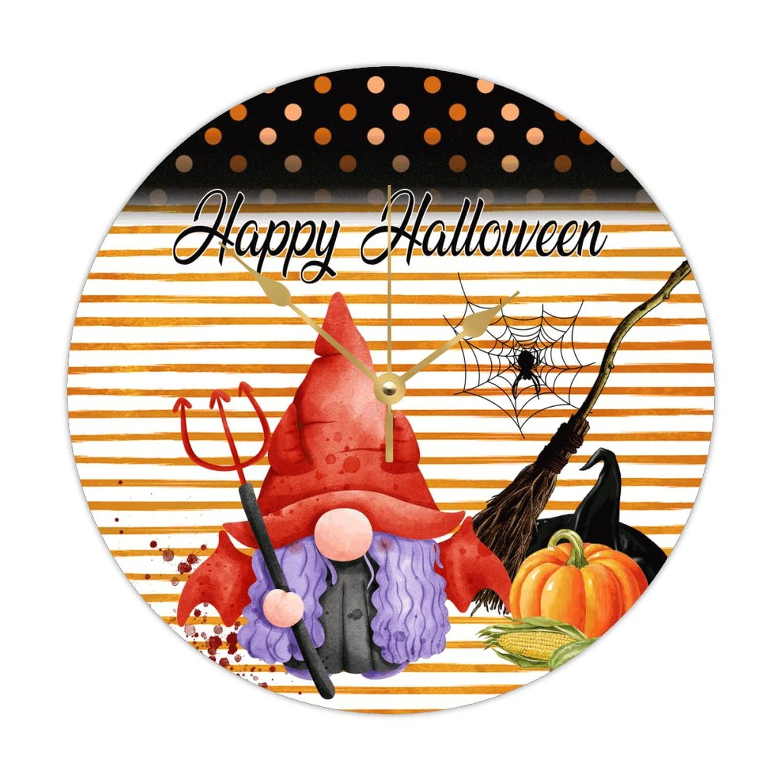 Horloge silencieuse sans tic-tac Halloween déco rustique bois grand format