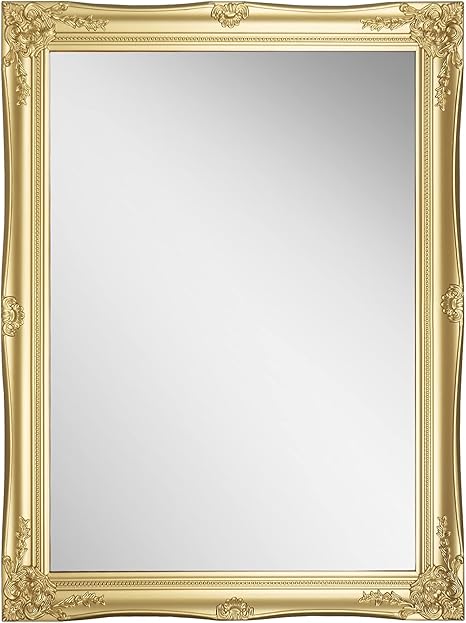 Antique Glossy Rectangular Wall Mirror