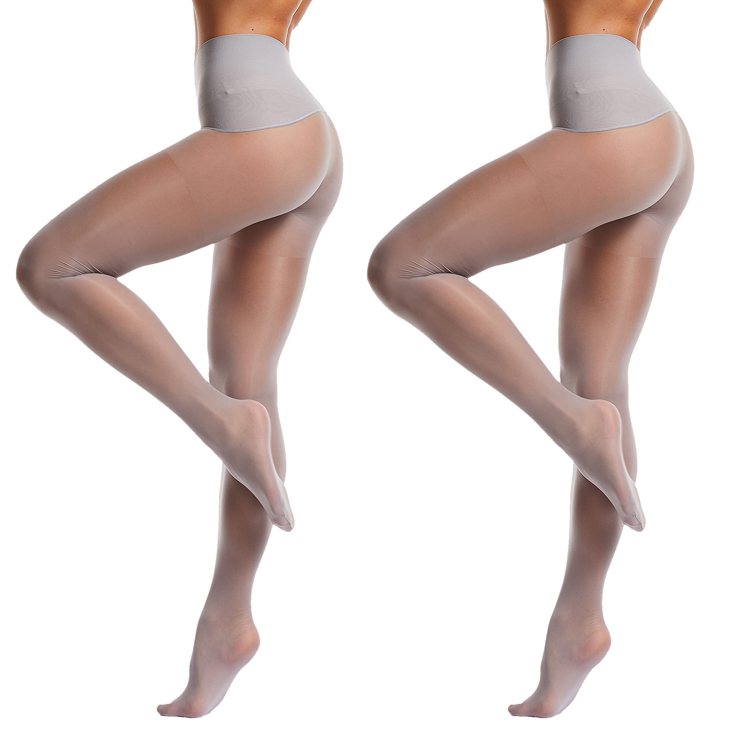 Frola Oil Shiny Stockings Pantyhose 360°Seamless Crotch High Waist Smooth Tights for Women