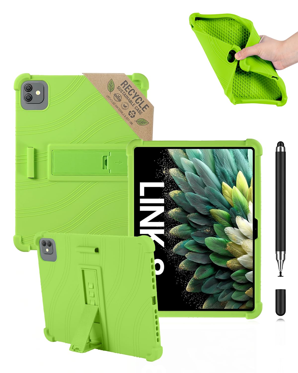 Coque Blackview Link 8 en silicone vert Powfix avec stylet tactile - 8