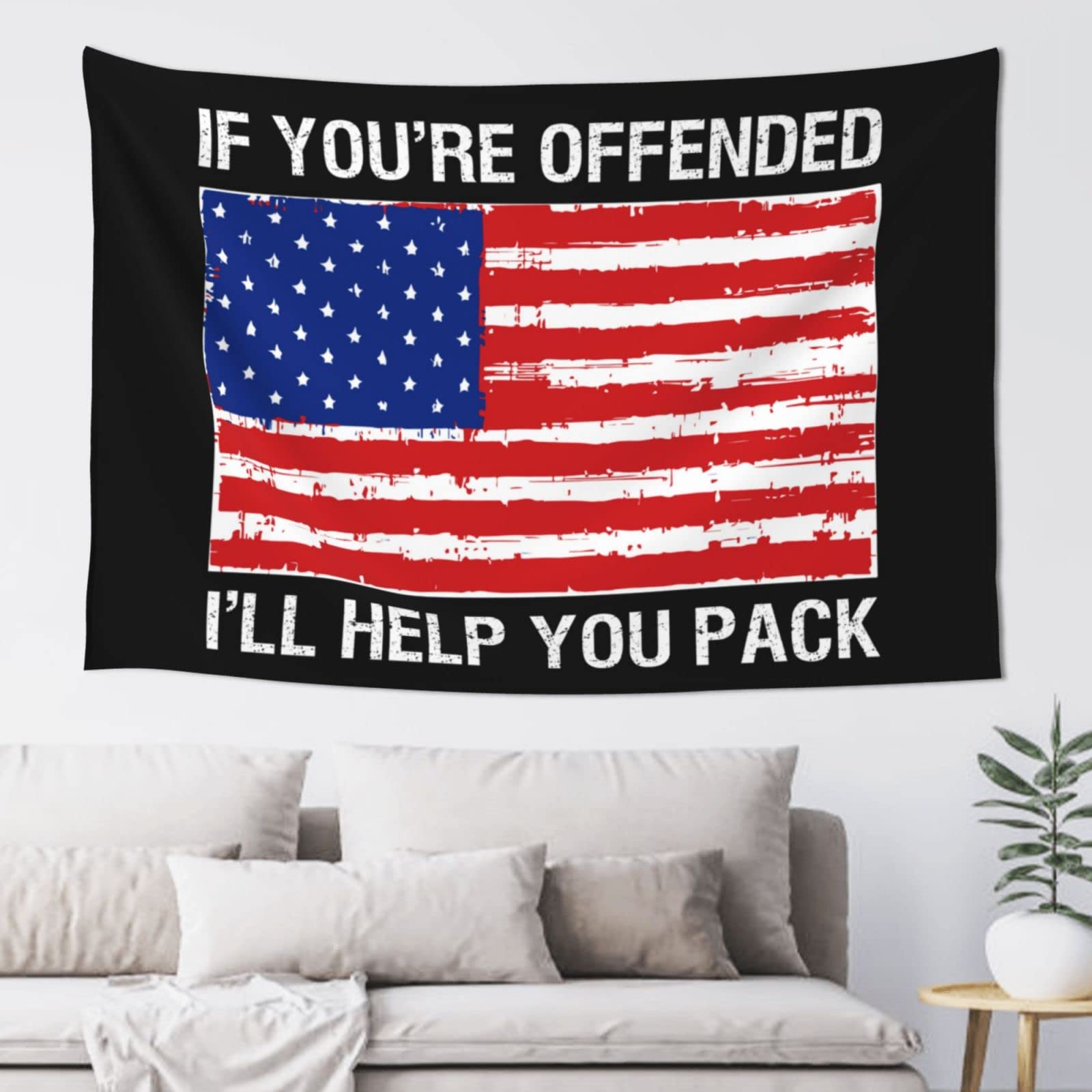 Dsocuiubos Stuff for Your Room If You're Offended I'll Help You Pack Tapestry Aesthetic Room Decor Beer Decorations for Man Cave (Size : 75X100CM)