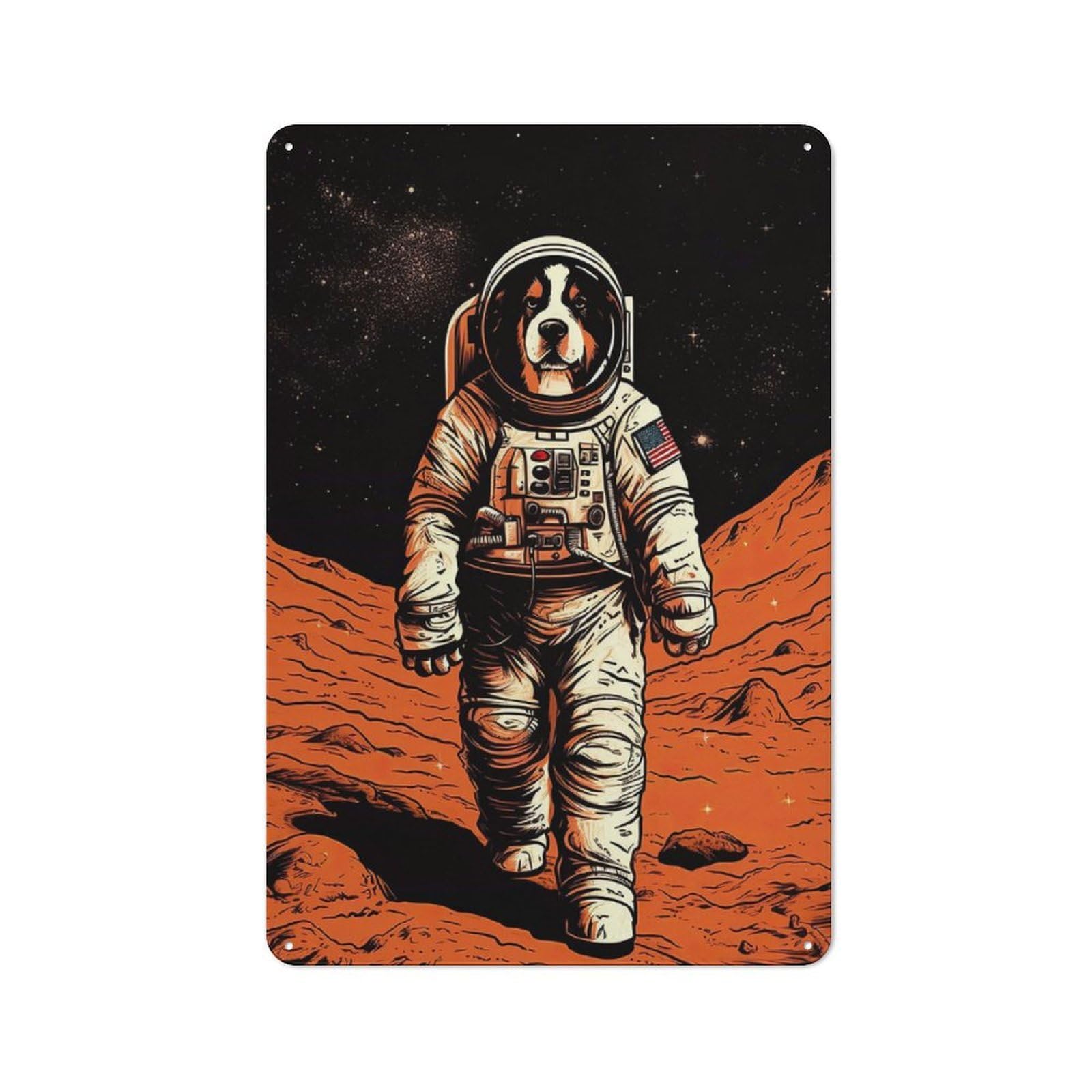 Junmoney Style-13 Metal Wall Plaque With Bernese Mountain Dog Mars Design 30X20cm, Classic Retro Room Decor For Kitchen, Hallway, Bar Or Small Cafe