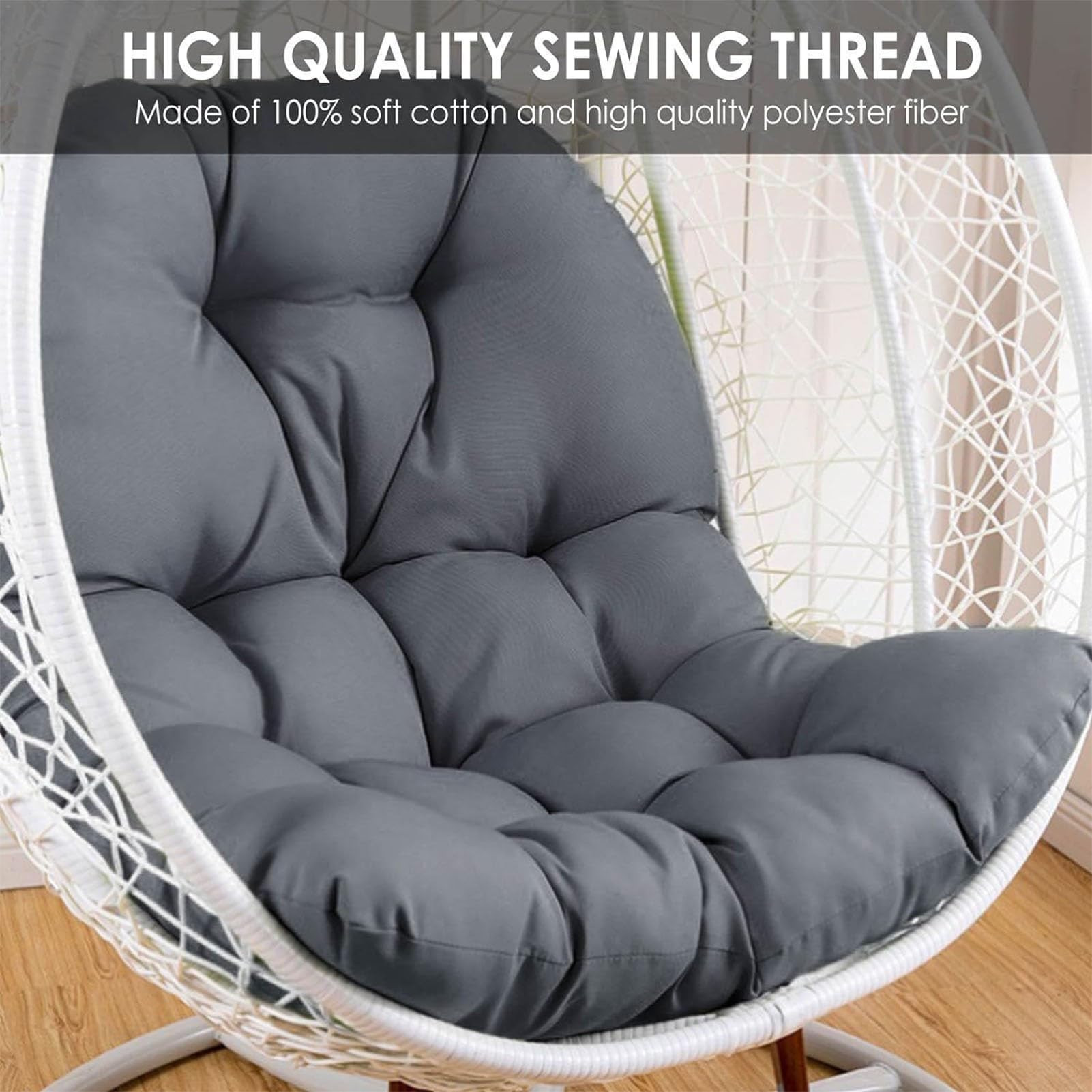 Balançoire Panier Suspendu Coussin de siège Respirant éPaissir Coussins pour Chaise à œUfs Suspendue, Amovible Chaise Oeuf Suspendue pour Patio Jardin Extérieur - Uniquement des Coussins À Vendre(A9)
