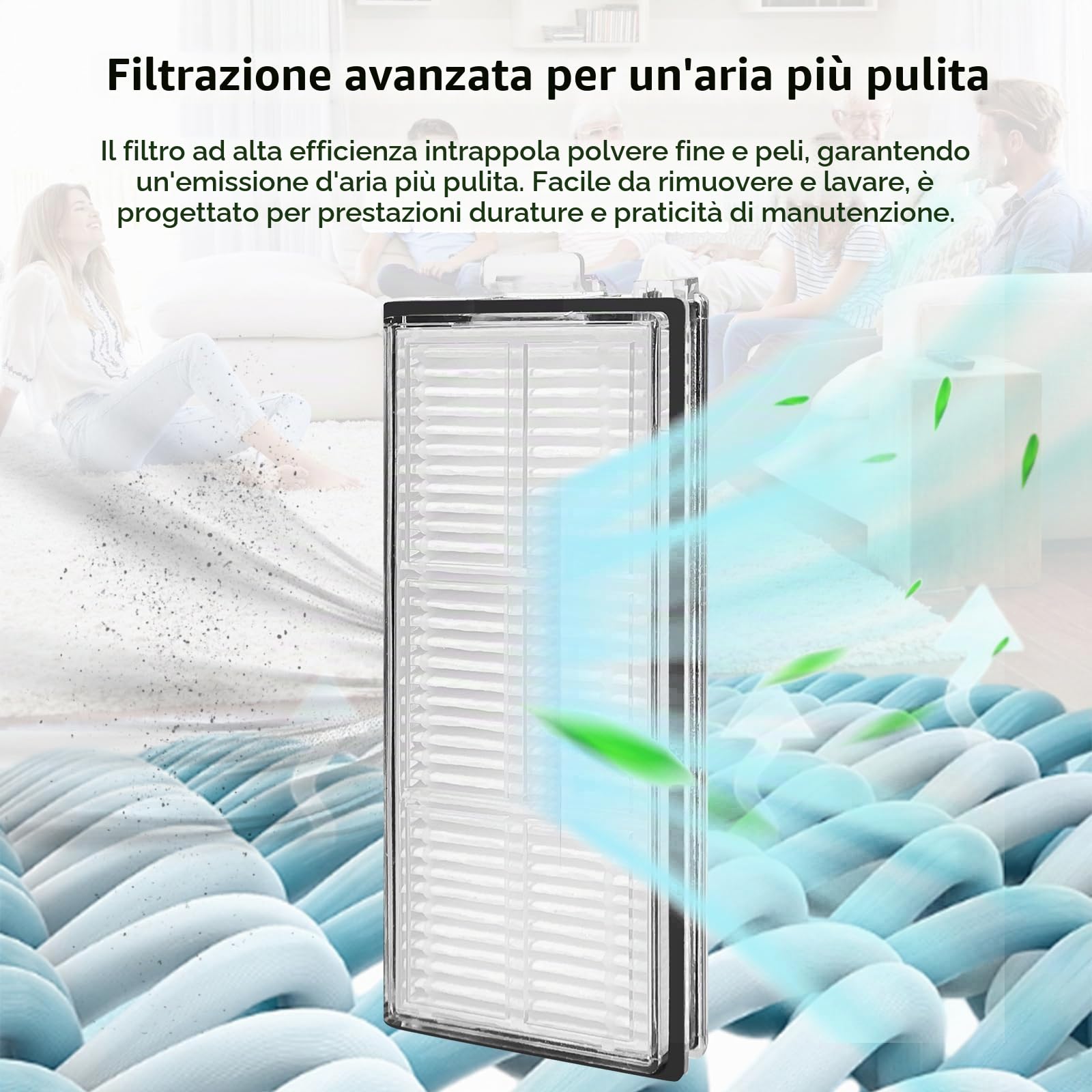 Parti di ricambio per Roborock Qrevo Curv 2 Flow aspirapolvere Accessori,1 spazzola principale,2 rotoli di panni, 4 Filtro ricambio,4 sacchetti per la polvere,4 spazzole laterali,1 spazzola di pulizia