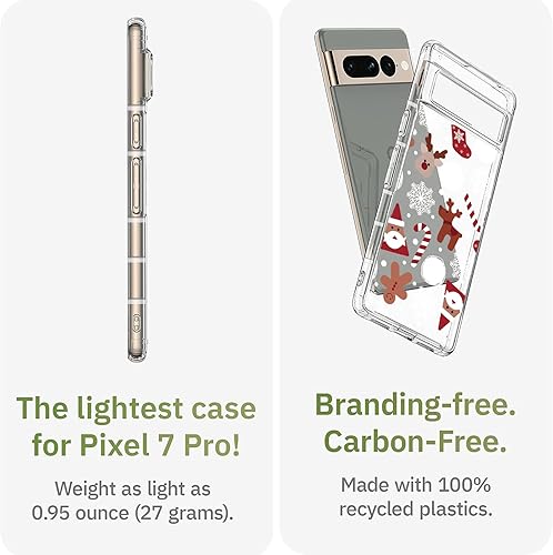 Miniatura 10 de Funda para teléfono con diseño de Navidad para Google Pixel 6 Pro con diseño de hombre de jengibre de Navidad, funda transparente de TPU suave