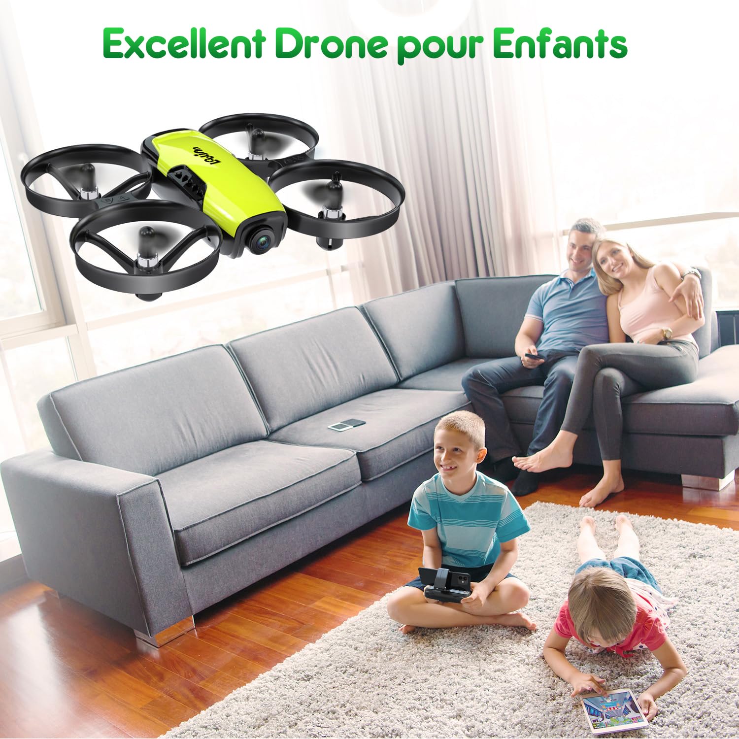 Loolinn | Drone avec Caméra comme Cadeau pour Enfants(8+), Mini Drone Télécommandé avec Vidéo et Photos, Vol Sécurisé, 21 Minutes de Temps de Vol, Trois Piles, Certification C0 (Cadeau pour enfant)