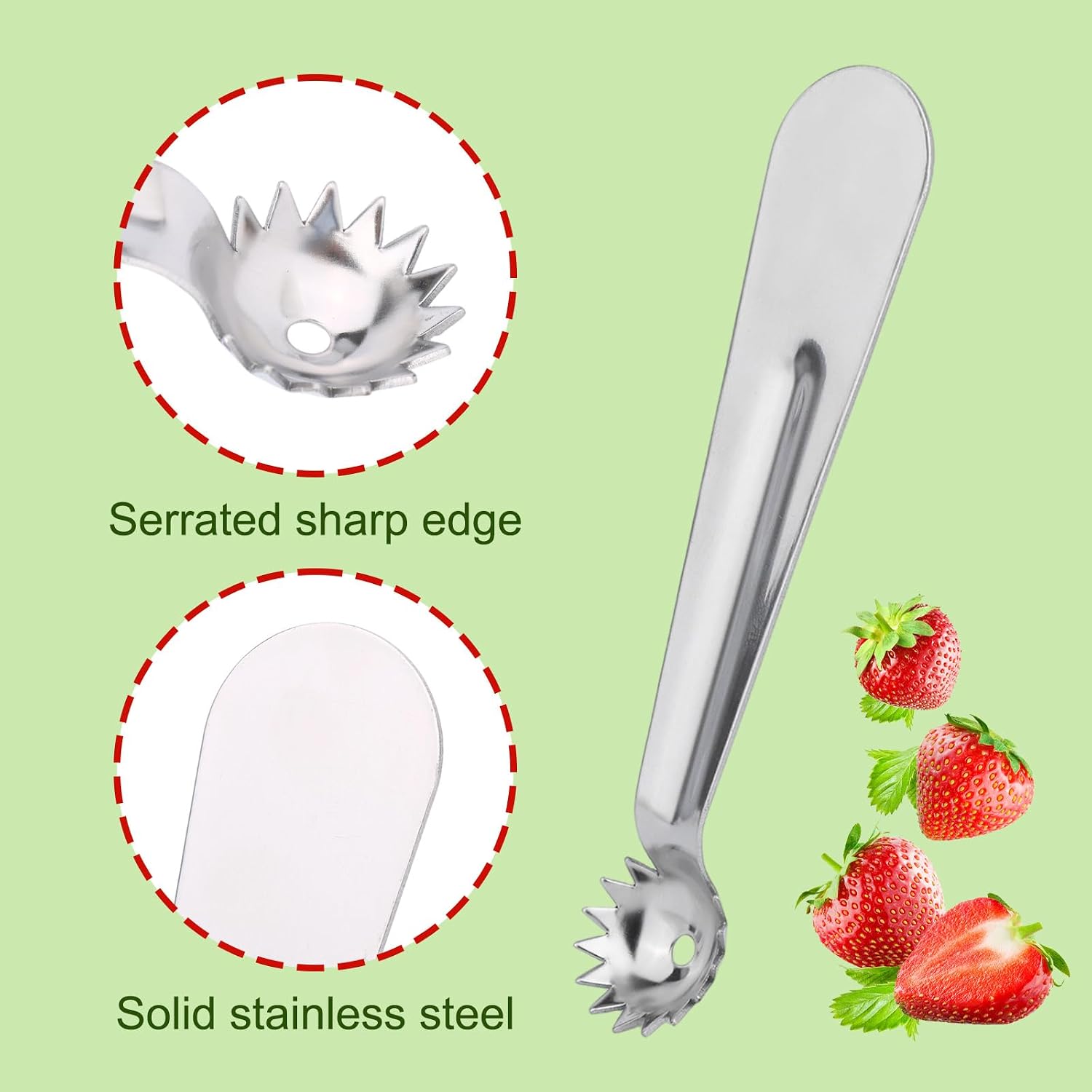 4pcs Tomato Corer Tool, Stainless Steel Tomato Strawberry Stem Remover Strawberry Huller Fruit Vegetable Core Baller Tool for Kitchen