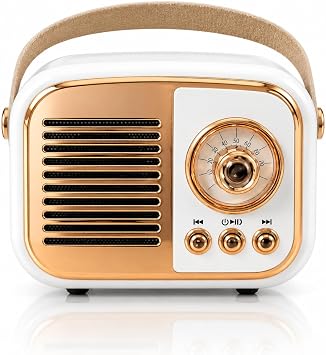 ARVALE Retro Tasarım Bluetooth Hoparlörlü Radyo – Taşınabilir Kablosuz Müzik Çalar, USB/AUX/TF Kart Destekli