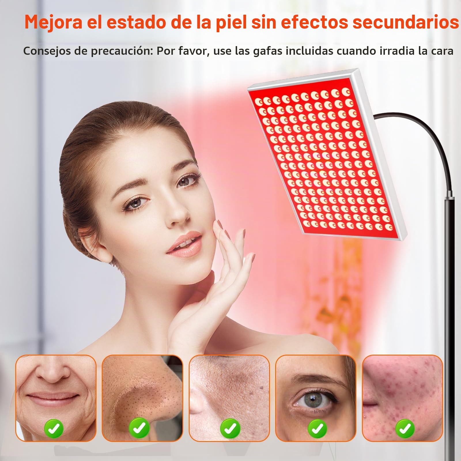Tuohun Terapia de luz roja, lámpara 2 en 1 para el cuerpo, panel de terapia infrarroja con soporte, 660 nm y 850 nm, dispositivo LED de rojo