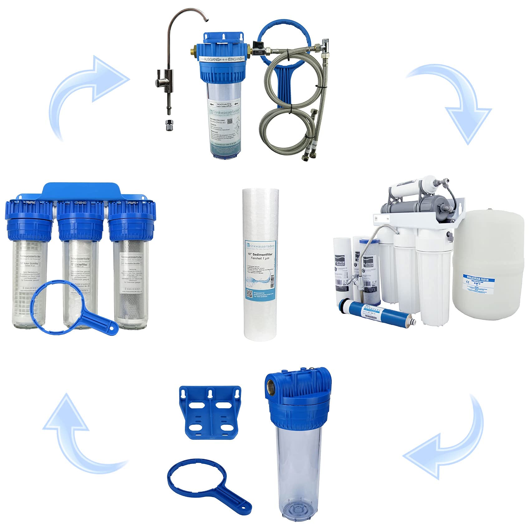10x Trinkwasserladen 10 zoll Zoll Sediment Wasserfilterkartuschen für Umkehrosmose, Hauswasseranlagen, Brunnenwasser & Partikelfiltration 1 Micron Weiß