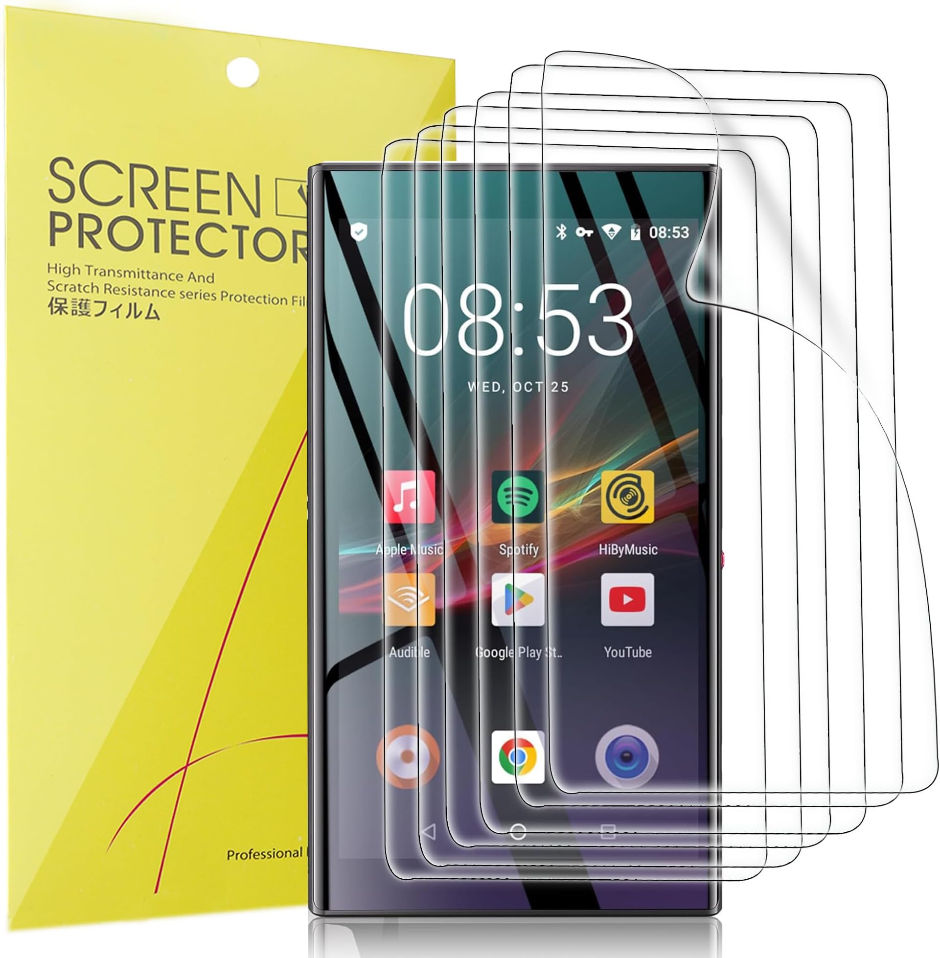 Lamshaw Compatible for PECSU G5 MP3 Player Screen Protector, [6 Pack] Full Coverage TPU Clear Film Compatible for PECSU G5 5 inch MP3 Player (6 Pack)