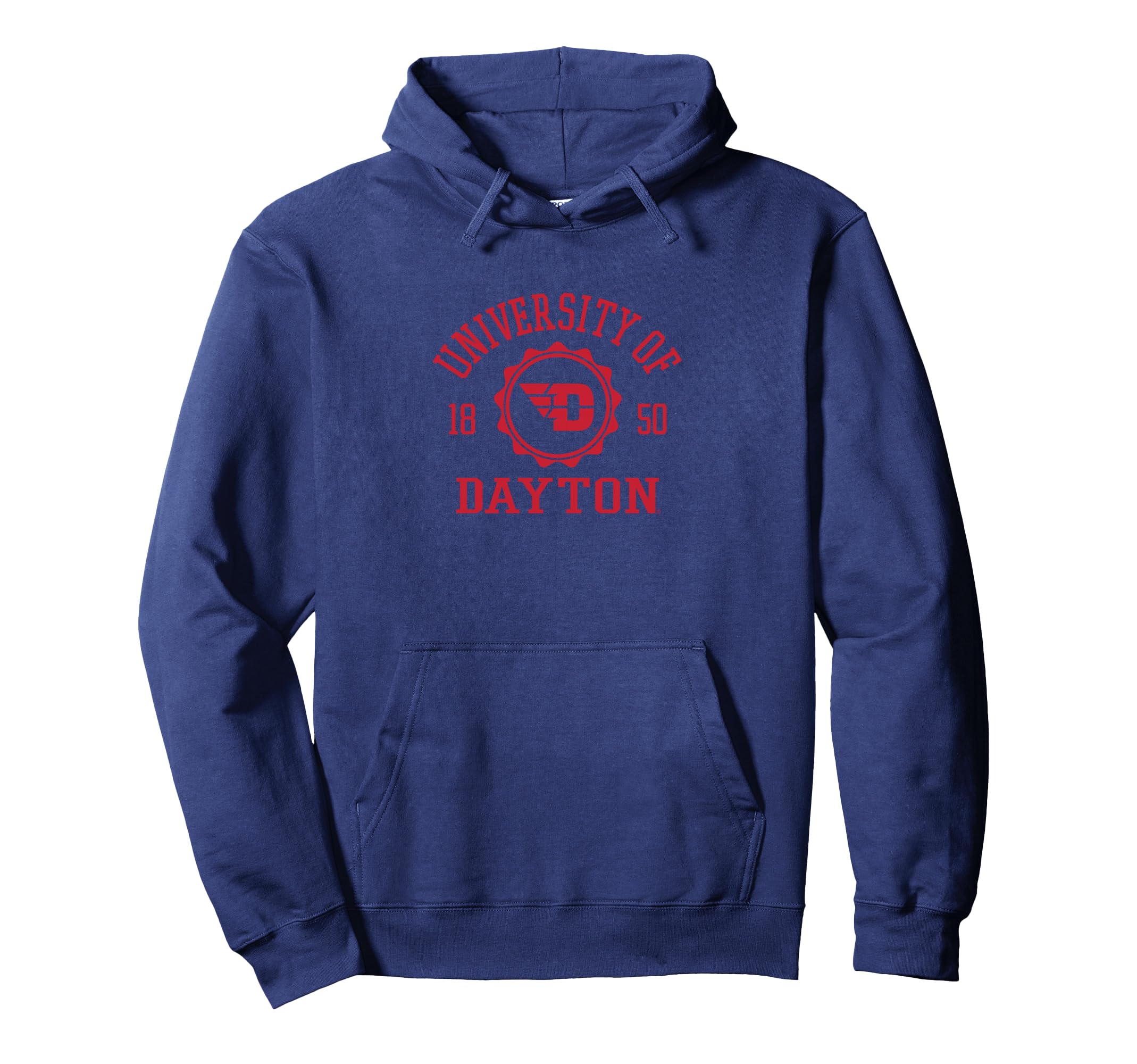 Dayton Flyers Laurels Stamp Logo Officially Licensed Navy Pullover Hoodie