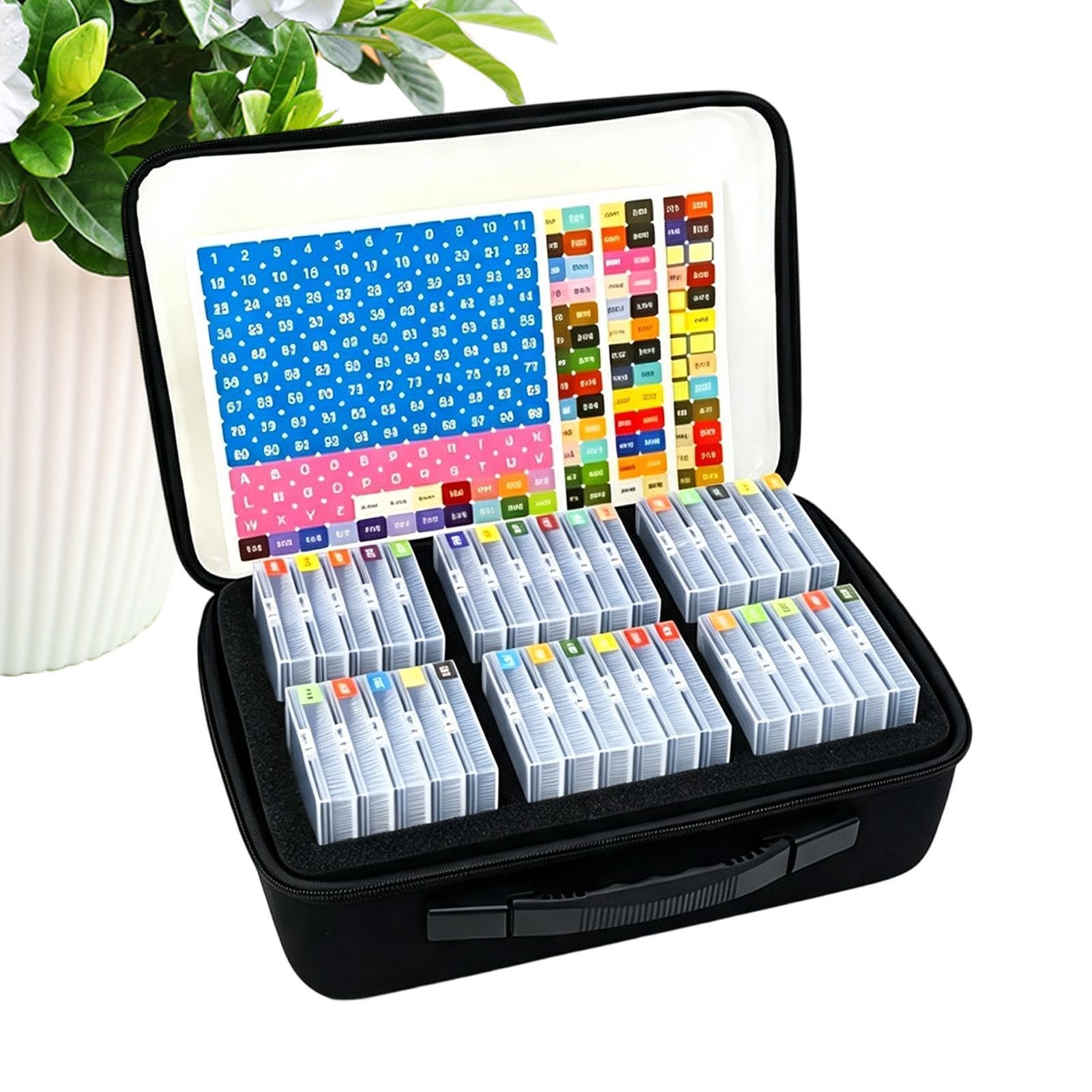 Scatola Arte Gemme Organizer a 32/64 Scomparti con Coperchio, Trasparente | astuccio portaperline da pittura con divisori Per artigianato con strass e cristalli, ufficio, scuola
