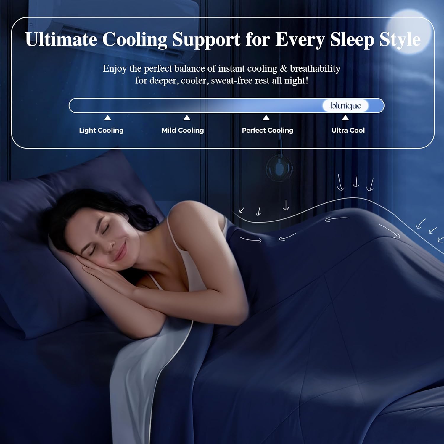 Cooling Comforter & Cooling Blanket for Hot Sleepers Better Cooling with Instant Cool Touch Technology | 10xCooler | Q-Max 0.46 | Lightweight Double-Sided Breathable Gift for Women, Men & Teens,Queen