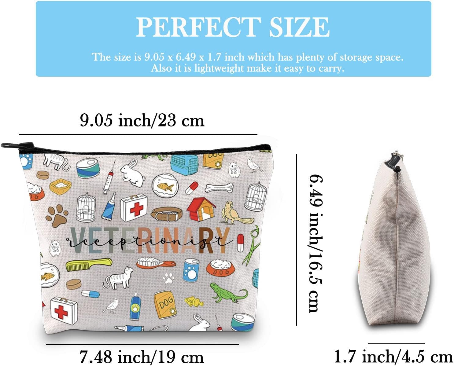 GJTIM Veterinary Receptionist Zipper Pouch Veterinarian Appreciation Gift Animal Rescue Gift Vet Tech Survival Kit (Vet Receptionist) - Image 2