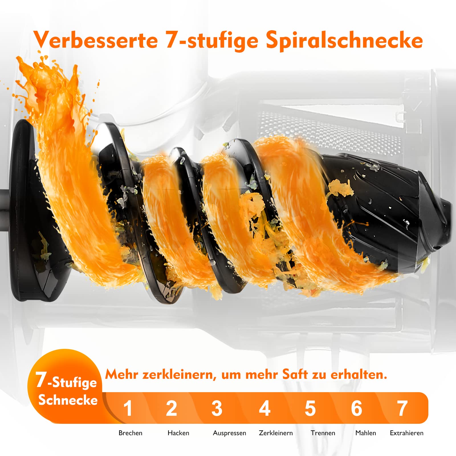 AMZCHEF Entsafter Slow Juicer mit Rückwärts-Kau-Funktion, elektrisch, grün