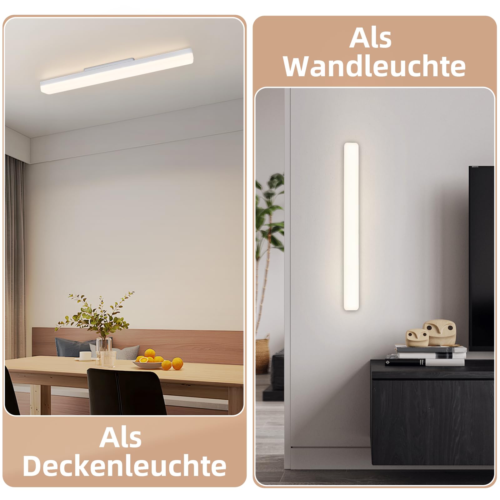 CBJKTX Plafoniera LED Lampada da Soffitto 24W Moderna 4000K Bianco Naturale | Pannello LED Luce illuminazione interni per casa garage camera da letto corridoio e cucina - 60CM