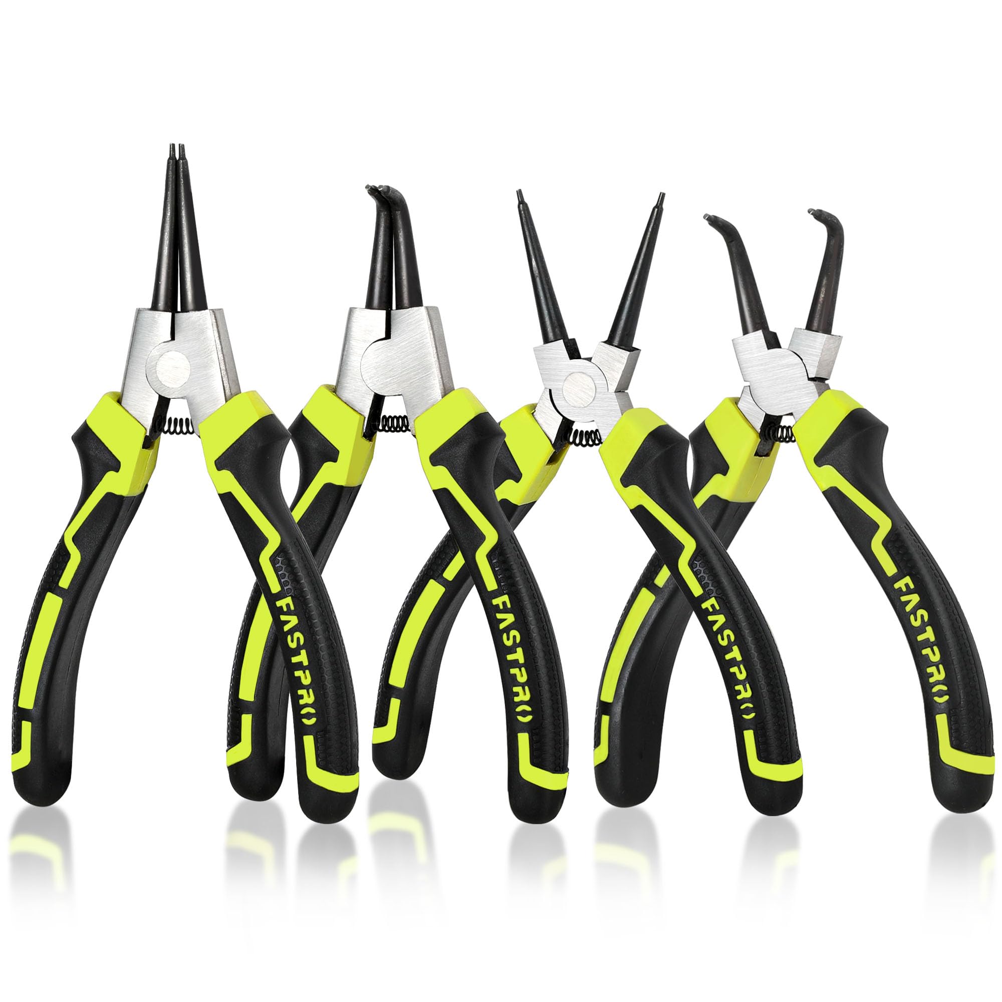 FASTPRO 4-Piece 7-inch Snap Ring Pliers Set, Internal/External
