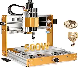 Máquina de fresagem CNC de eixo de 500 W, kit de máquina de fresagem CNC de 3 eixos com interruptores de limite, função de parada de emergência, estrutura totalmente metálica