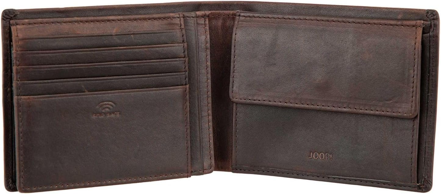 Joop! Loreto Typhon Billfold Wallet – Dark Brown RFID Cow Leather Wallet For Men With Multiple Card Slots