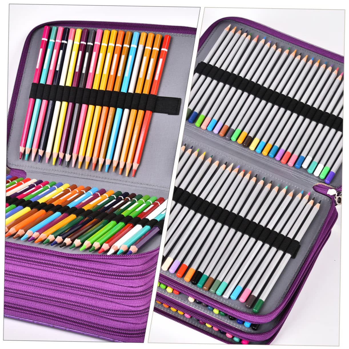 DOITOOL Portapenne Multifunzione 252 Fori Astuccio Pu Zip per Matite e Cancelleria Borsa Portaoggetti Spaziosa per Scuola e Ufficio