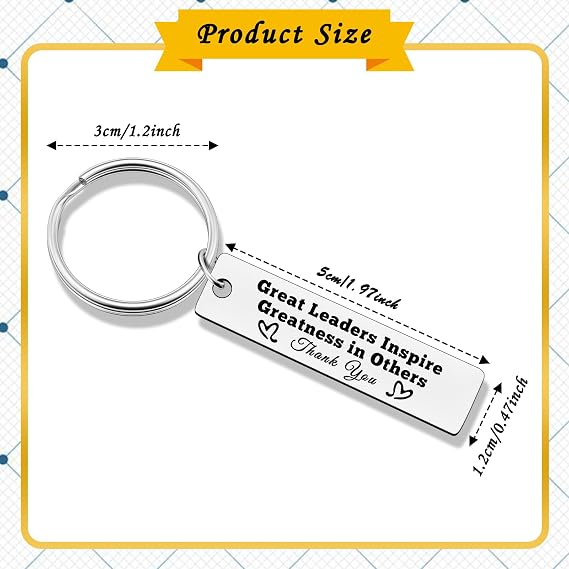 24PCS Leadership Gifts for Women Men Keychain Appreciation Gifts for Leaders Managers Birthday Work Office Gift Keyring Manager Present for Boss Mentor Christmas Birthday Bosses Day Present