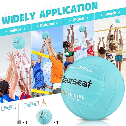 Miniatura 6 de Voleibol, voleibol, tamaño oficial 5 pelota de voleibol de playa, voleibol suave al tacto, para interiores y exteriores