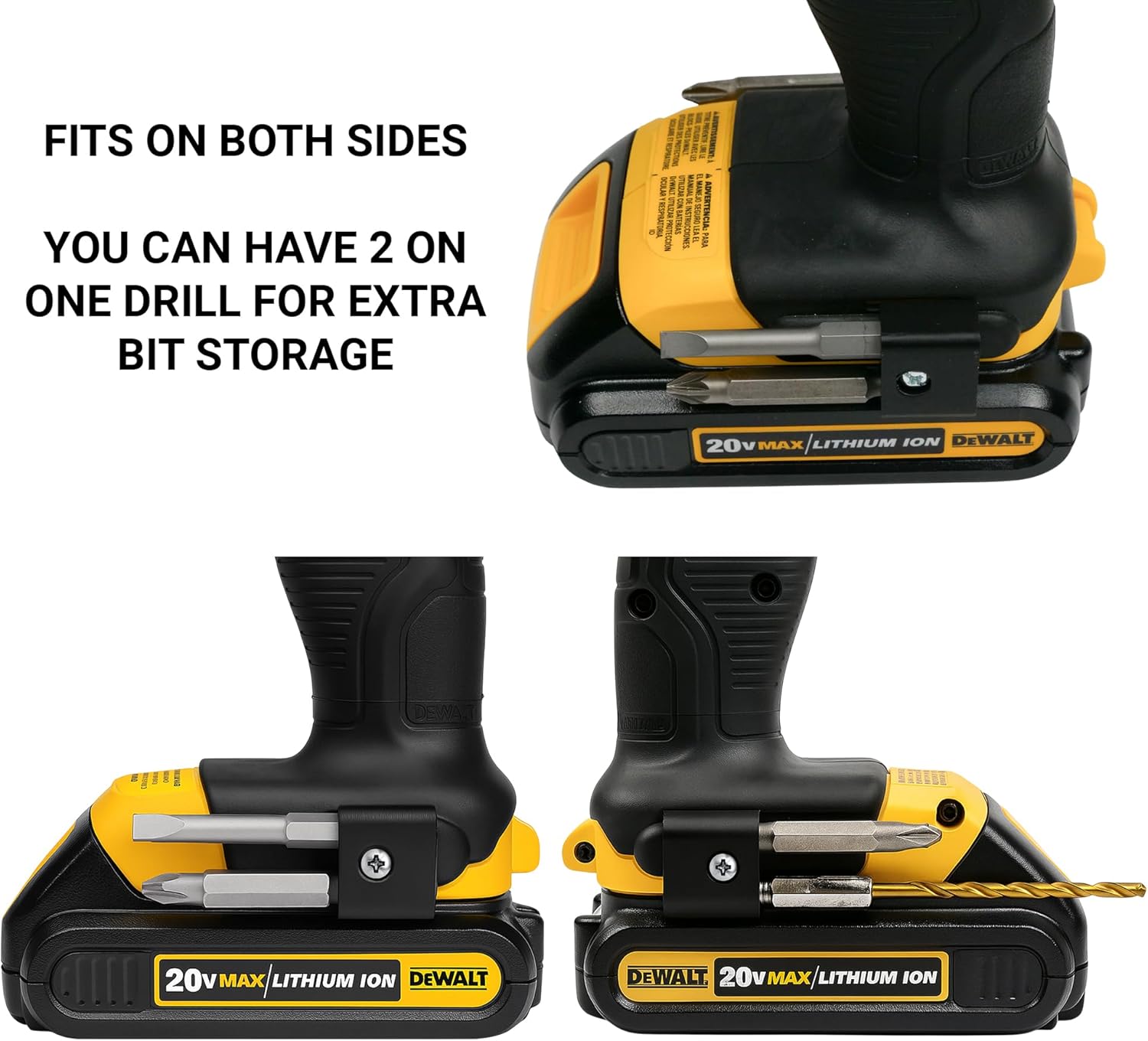 Magnetic Bit Holder for DEWALT 20V Drill Driver Bits Set Low Profile 3D Printed, 2 Pack
