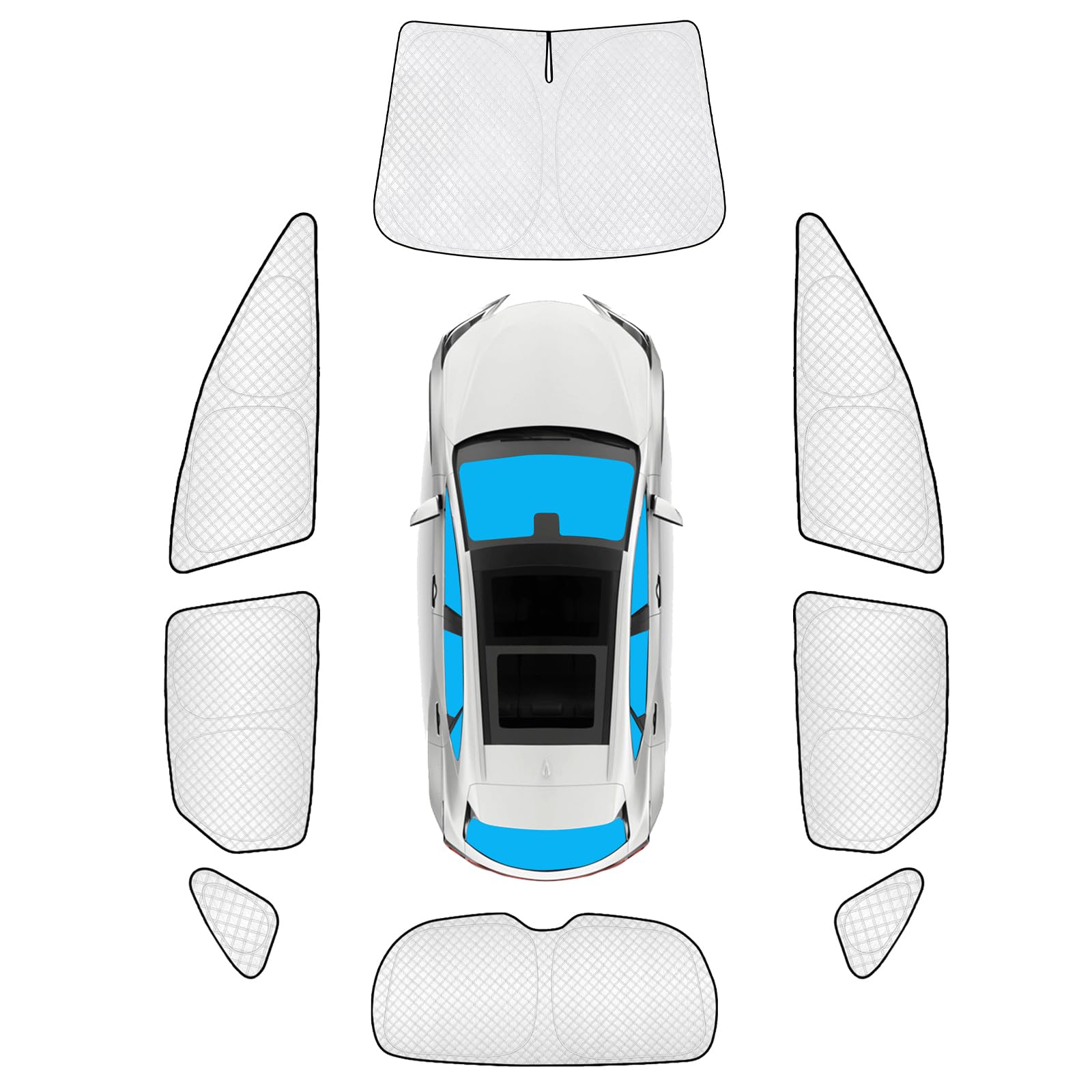 KMF 8pcs Thicken Sun Shades for Lexus NX 2022-2025 2026 Accessories, Full Car Window Covers Sunshade for Windshield Side Rear, UV Block and Privacy Blackout for Car Camping Outdoor
