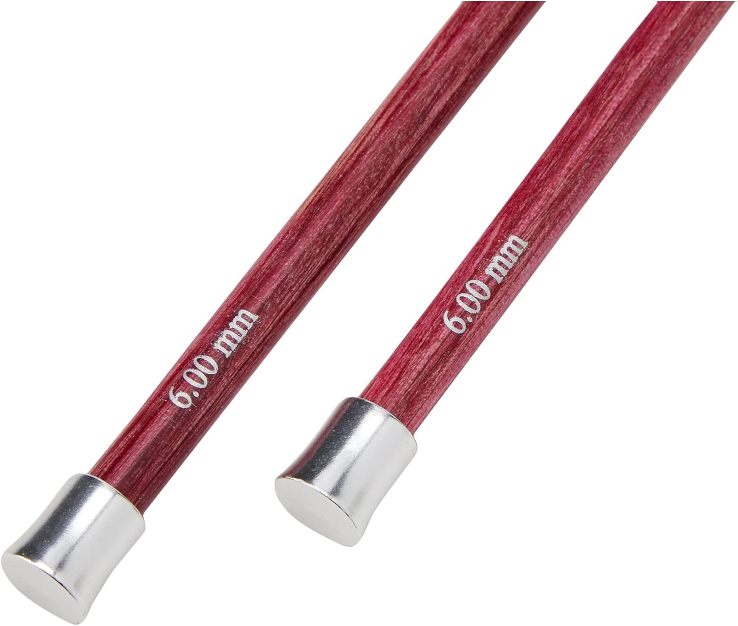 KnitPro Royale: Knitting Pins: Single Ended: 25cm x 6.00mm, Birchwood, Brass, Multi-Colour, 6mm
