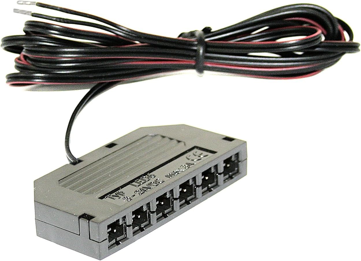 Mini Amp 6-way distributors for LED lights, furniture lights, transformers, sets