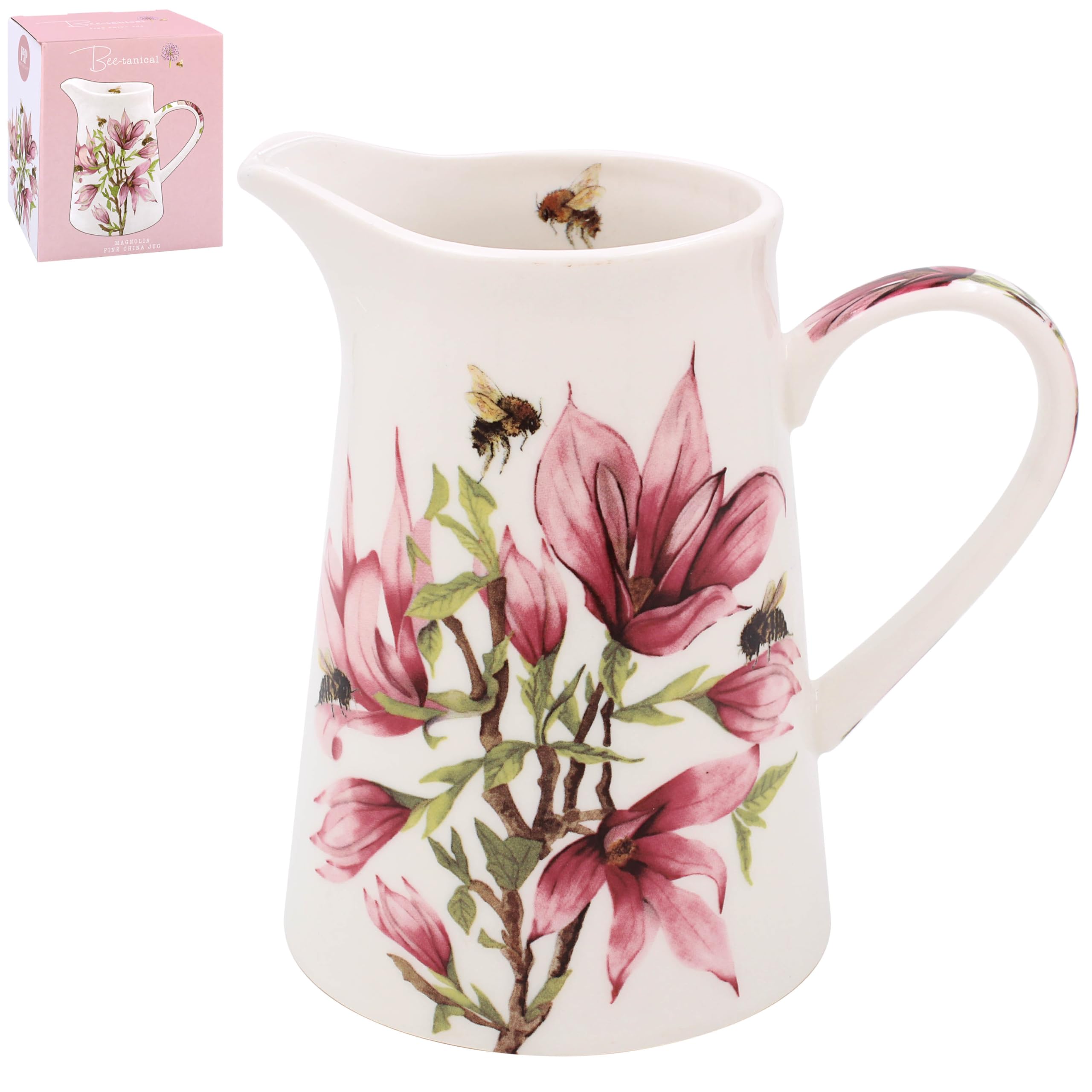 The Leonardo Collection Magnolia Lesser & Pavey Sarah Boddy Beetanical Jug | Ceramic Or Glass For Kitchen Use | Beautiful Cream Or Milk Jug For Daily Needs | Versatile Water Jug
