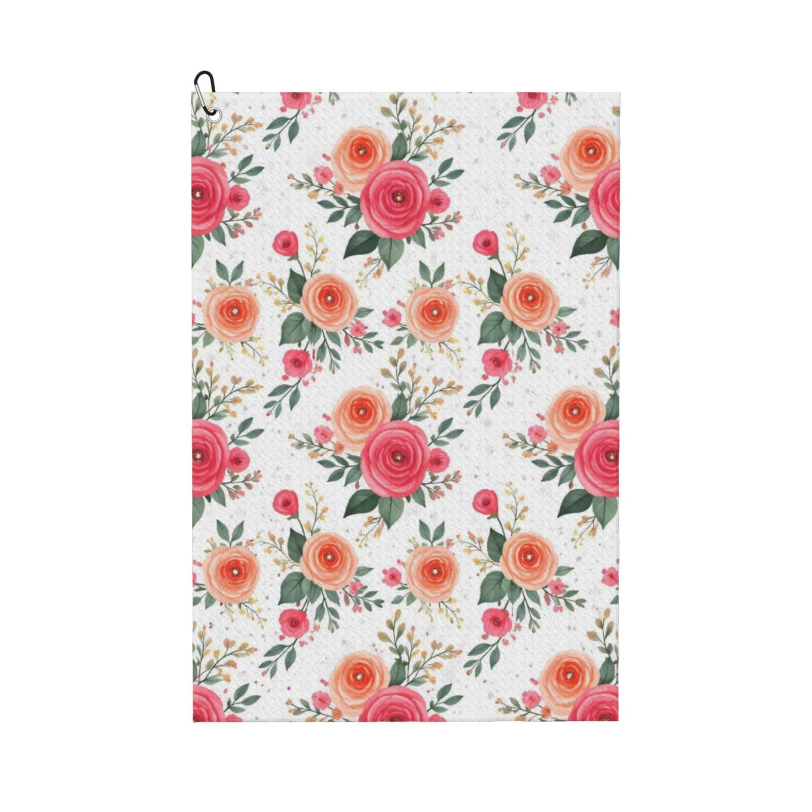 Oudrspo Romantic Watercolor Florals Multi-Functional Golf Towel | Absorbent Quick Drying 16x24in