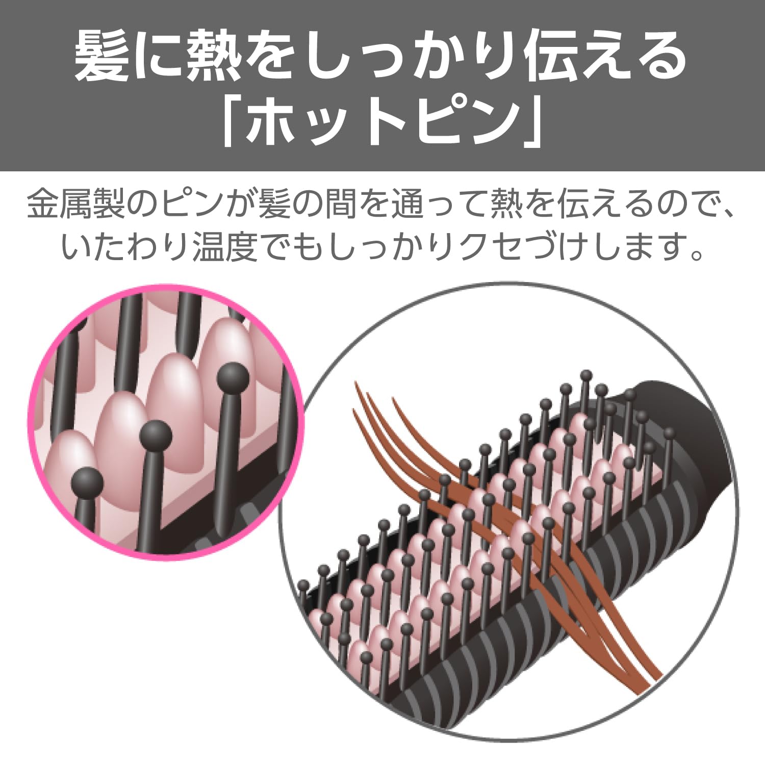 Amazon | テスコム ヘアアイロン ホットブラシ 26mm 海外対応