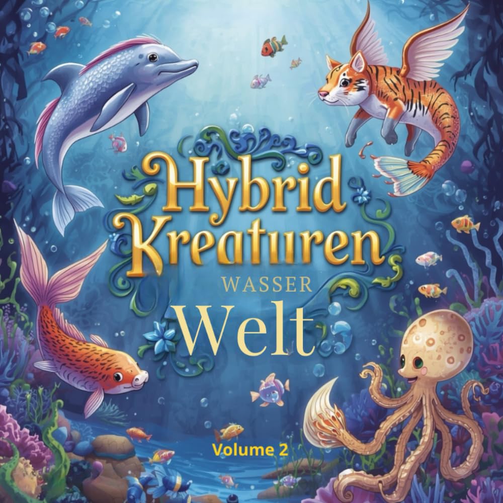 Hybrid Kreaturen Wasser Welt - Volume 2: Mystische Unterwasser-Kreaturen zum Ausmalen – Fantasie trifft Ozean, 50 Bilder, ab 7+
