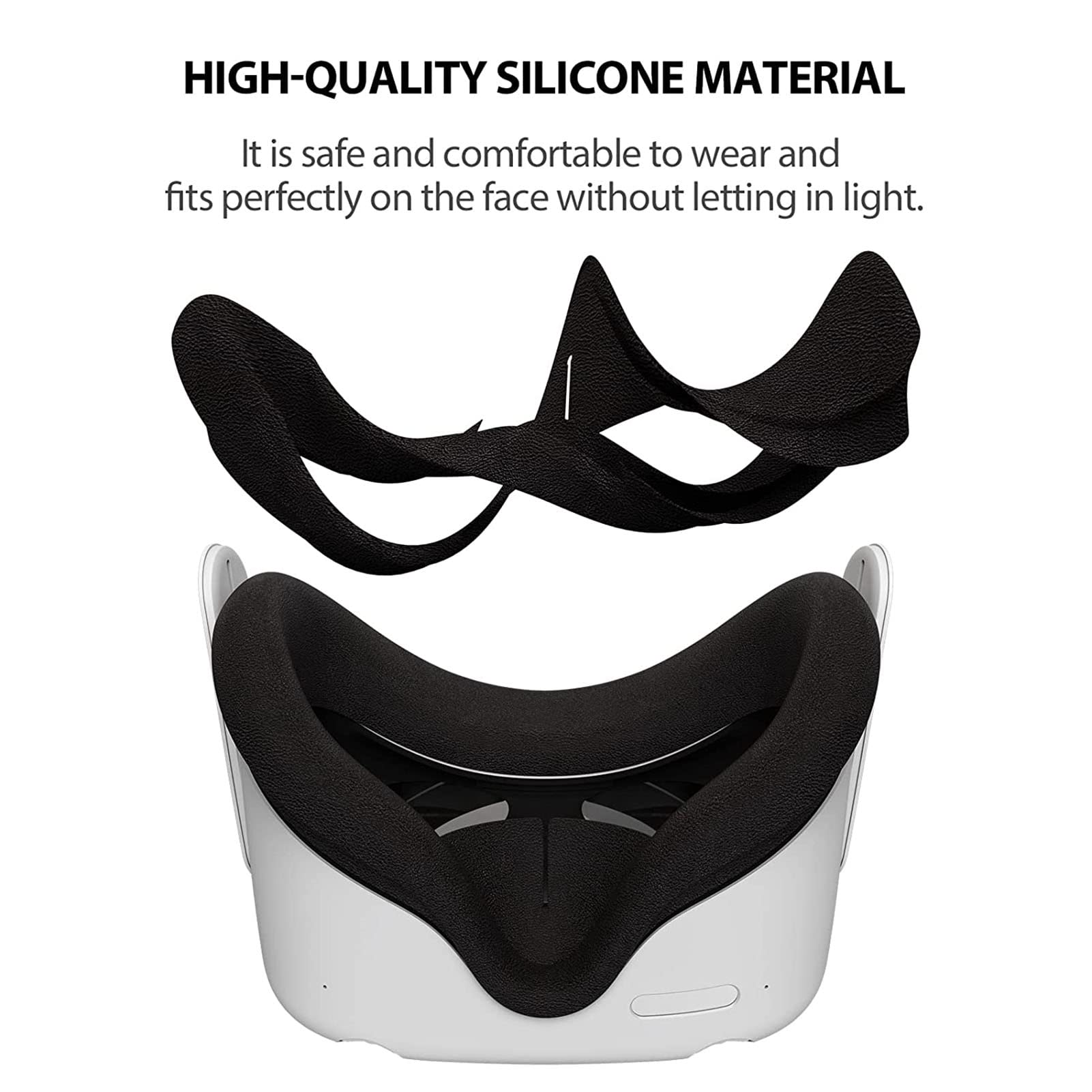 Funda de Silicona 4 en 1 para Realidad Virtual, Compatible con 2; Almohadilla Facial inalámbrica con Protector de Lente a Prueba de Sudor y agarres Antideslizantes
