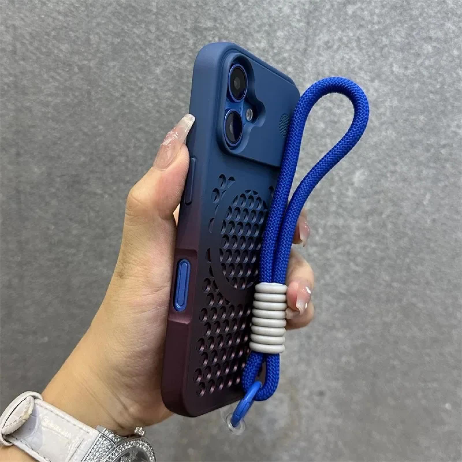 Coque iPhone 14 Pro anti-surchauffe avec dragonne dégradée pour un confort durable - 7