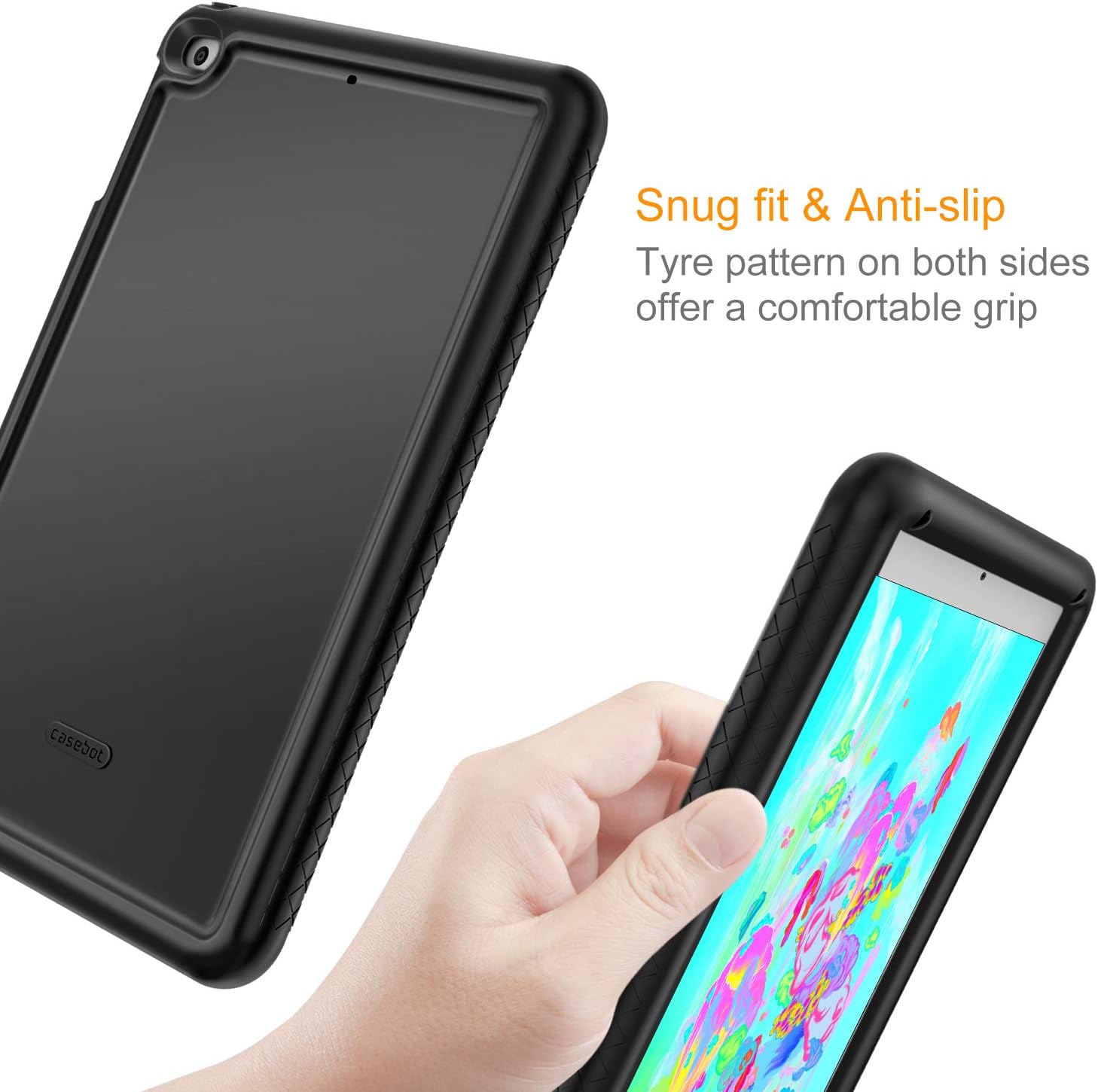 Fintie Case for iPad 9.7 2018/2017, iPad Air 2, iPad Air - [Mighty Shield] Heavy Duty Anti Slip Shock Proof Kids Friendly Drop Protection Silicone Cover for iPad 6th 5th Gen, Black