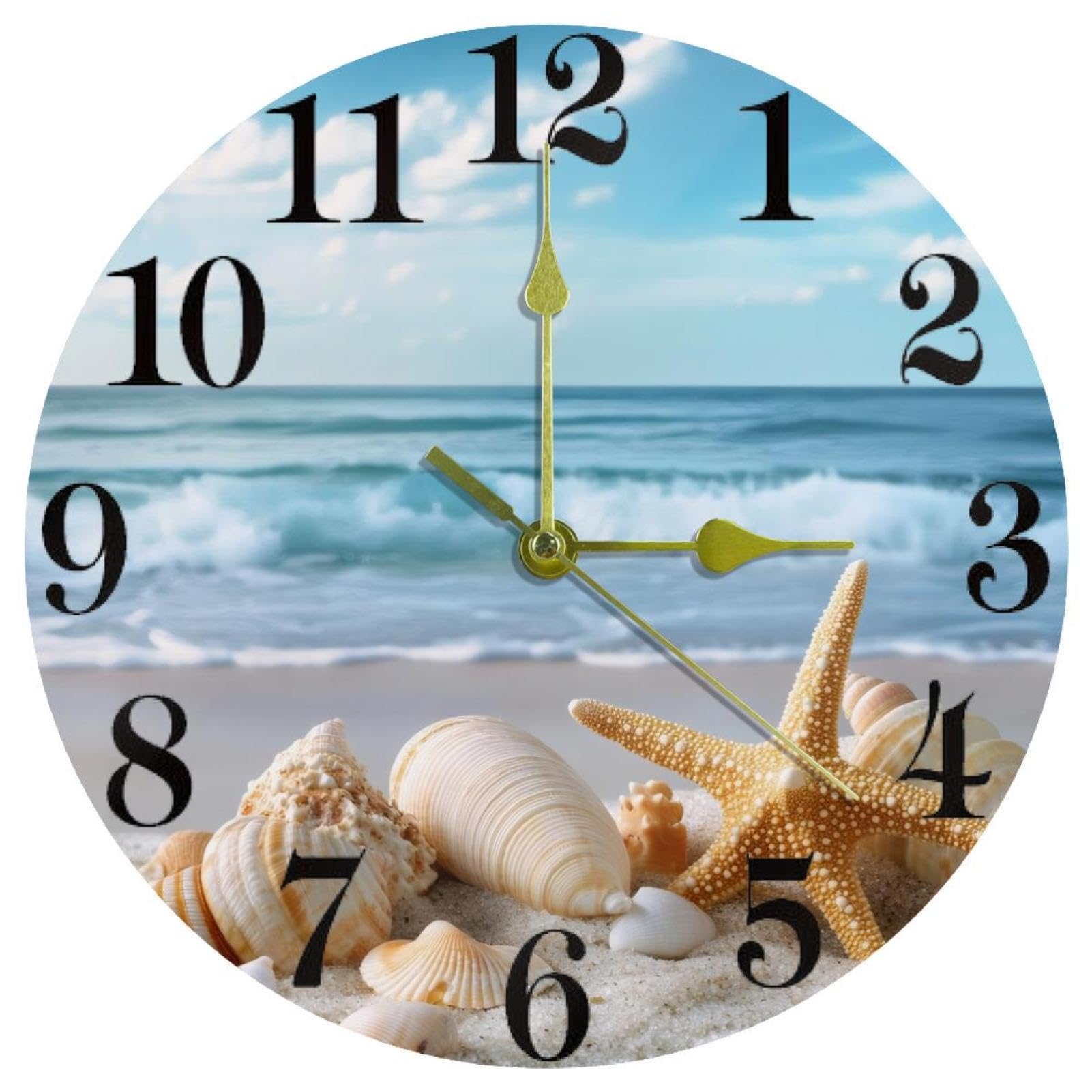 Horloge murale plage et étoile de mer pour sublimer votre salon en un clic