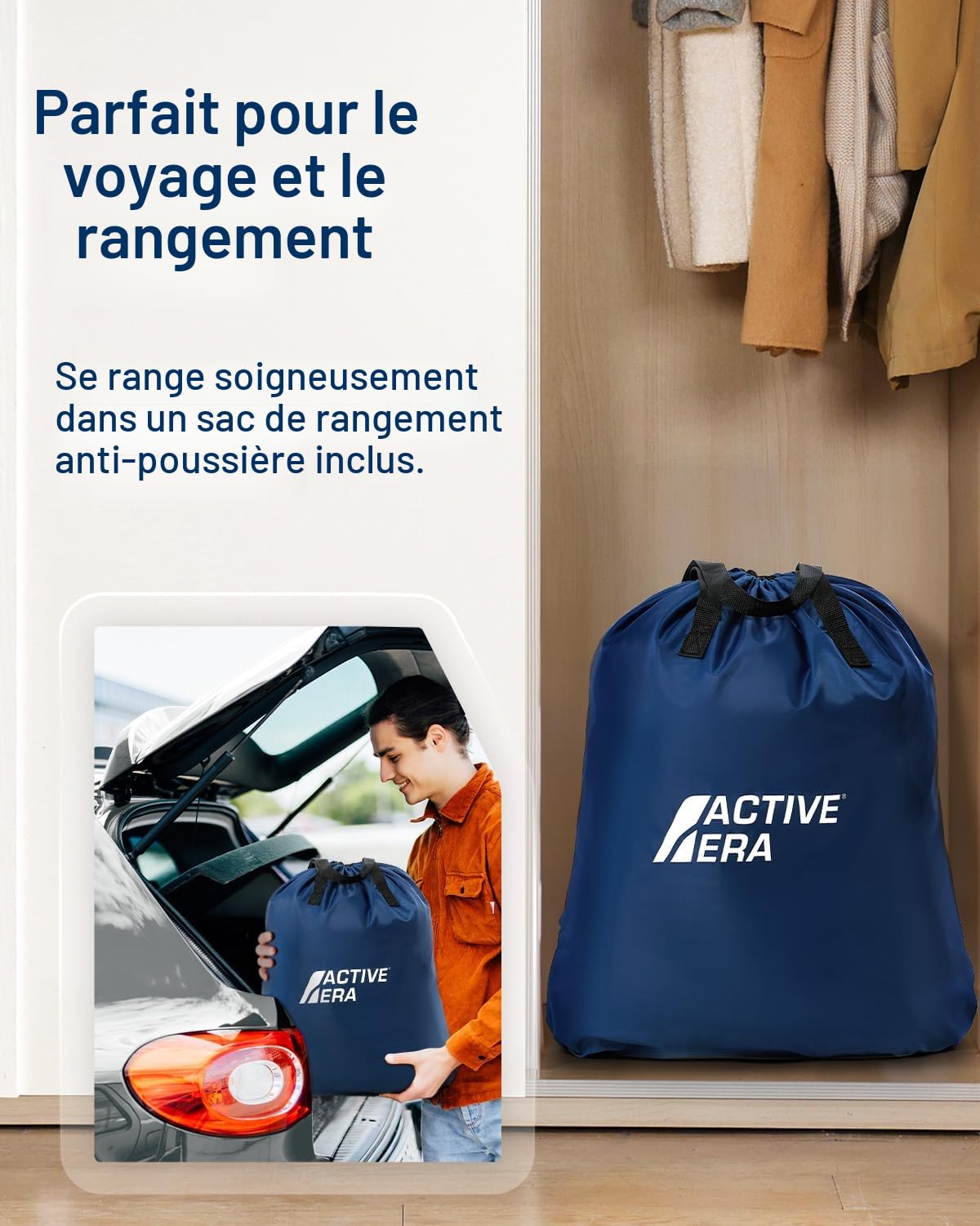 Active Era Matelas Gonflable 2 Personnes, Lit Gonflable avec Pompe électrique intégrée, Gonflage en Moins de 3 Min, pour Le Camping, déménagements et invité